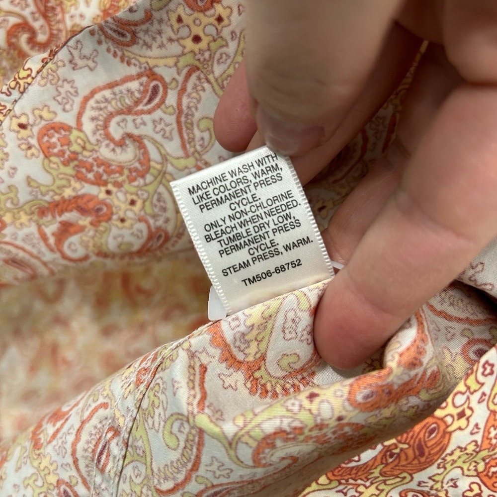 Pendleton Womens Button Down Small 100% Cotton Paisley Print Breathable Summer - Picture 7 of 10